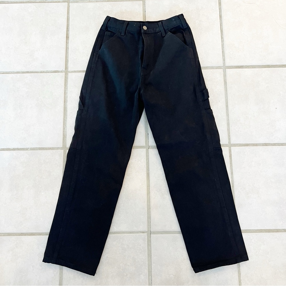 J. Galt Black Carpenter High Waisted Straight Leg Utility Jeans Size Small - Picture 2 of 9